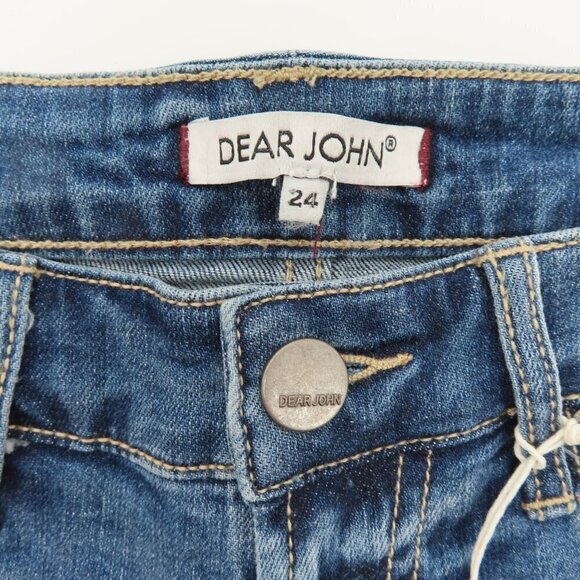 Dear John Women 24 Bloomfield Embroidered Distressed Hem Denim Jean Shorts NEW - Picture 6 of 11